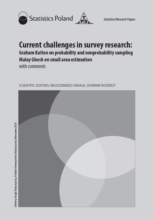 Cover - Current challenges in survey research: Graham Kalton on probability and nonprobability sampling, Malay Ghosh on small area estimation, with comments